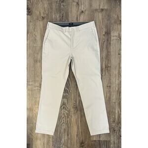 Express Men's Beige Slim Stretch Casual Pants Button Zip Straight Leg 34x30